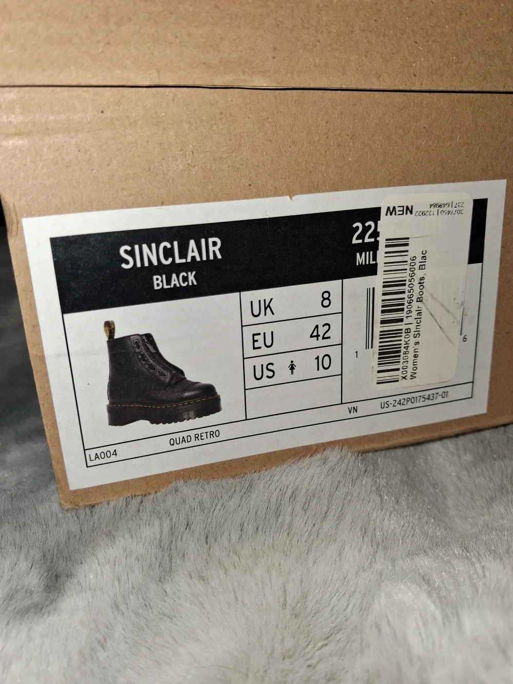 Dr. Martens Black Pebbled Leather Platform Lace-Up Boots